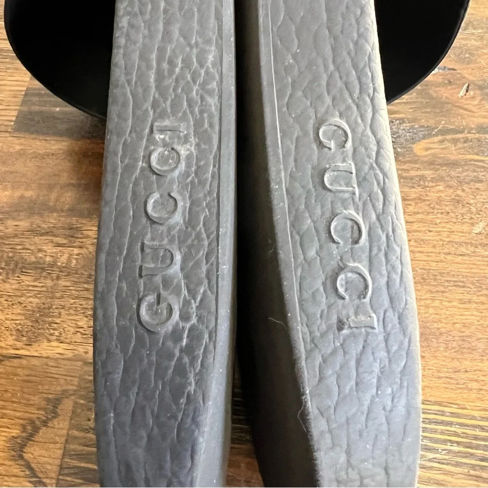 GUCCI Rubber Web Design Slide Sandals Men’s US 11